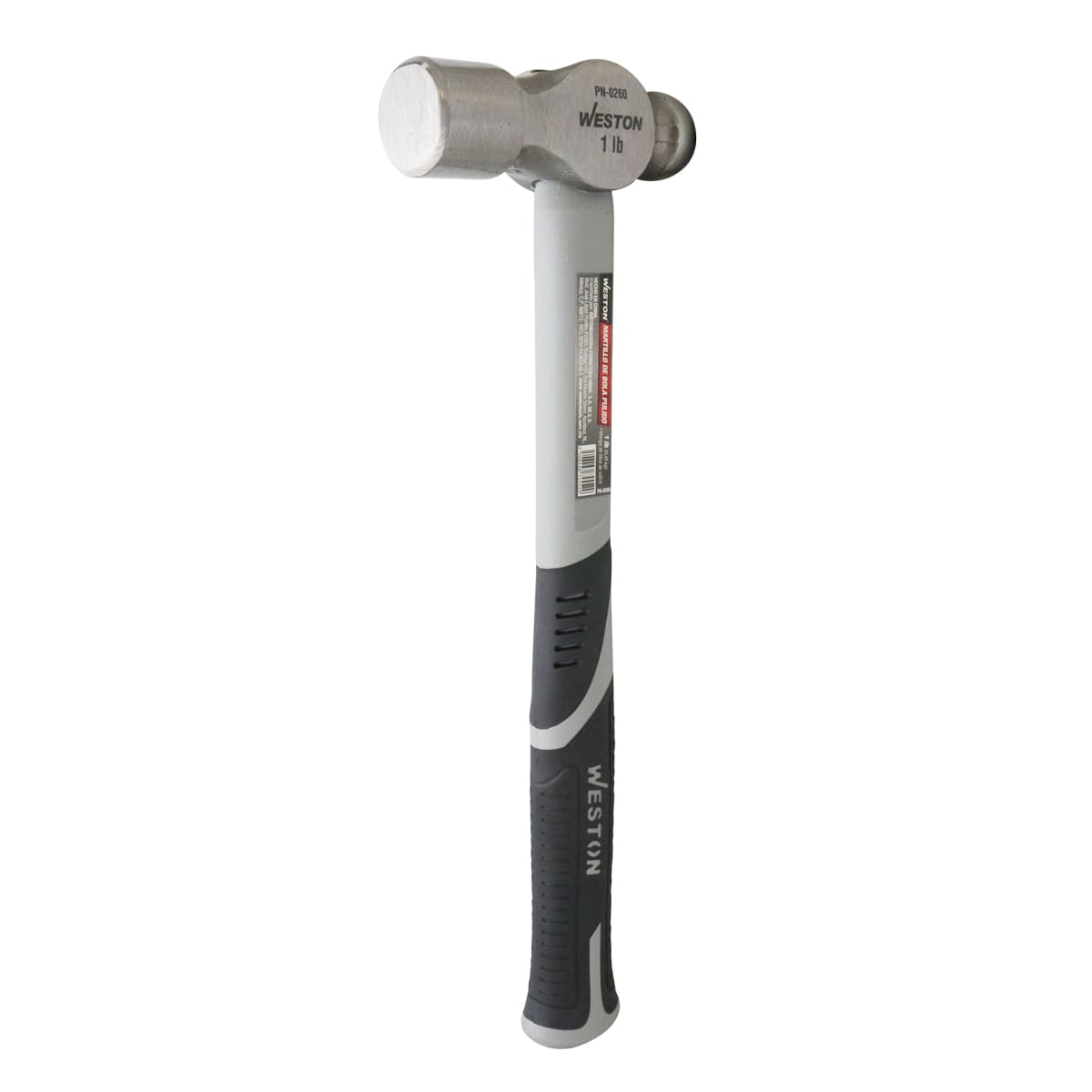 Martillo de Bola Pulido 1 LB Mango 12" de Fibra de Vidrio | PN-0260