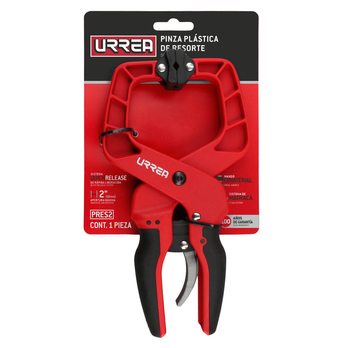 Prensa Plástica De Resorte Quick Release 2, Urrea PRES2