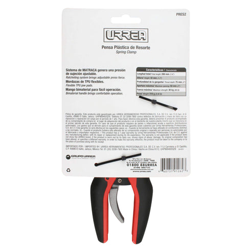 Prensa Plástica De Resorte Quick Release 2, Urrea PRES2