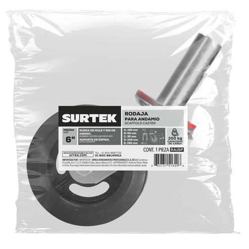 Rodaja De Hule Para Andamio 6, Surtek RA15P