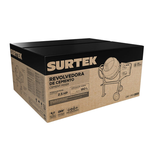 Revolvedora De Cemento A Gasolina 160 L, 2.5 HP, Surtek RC525