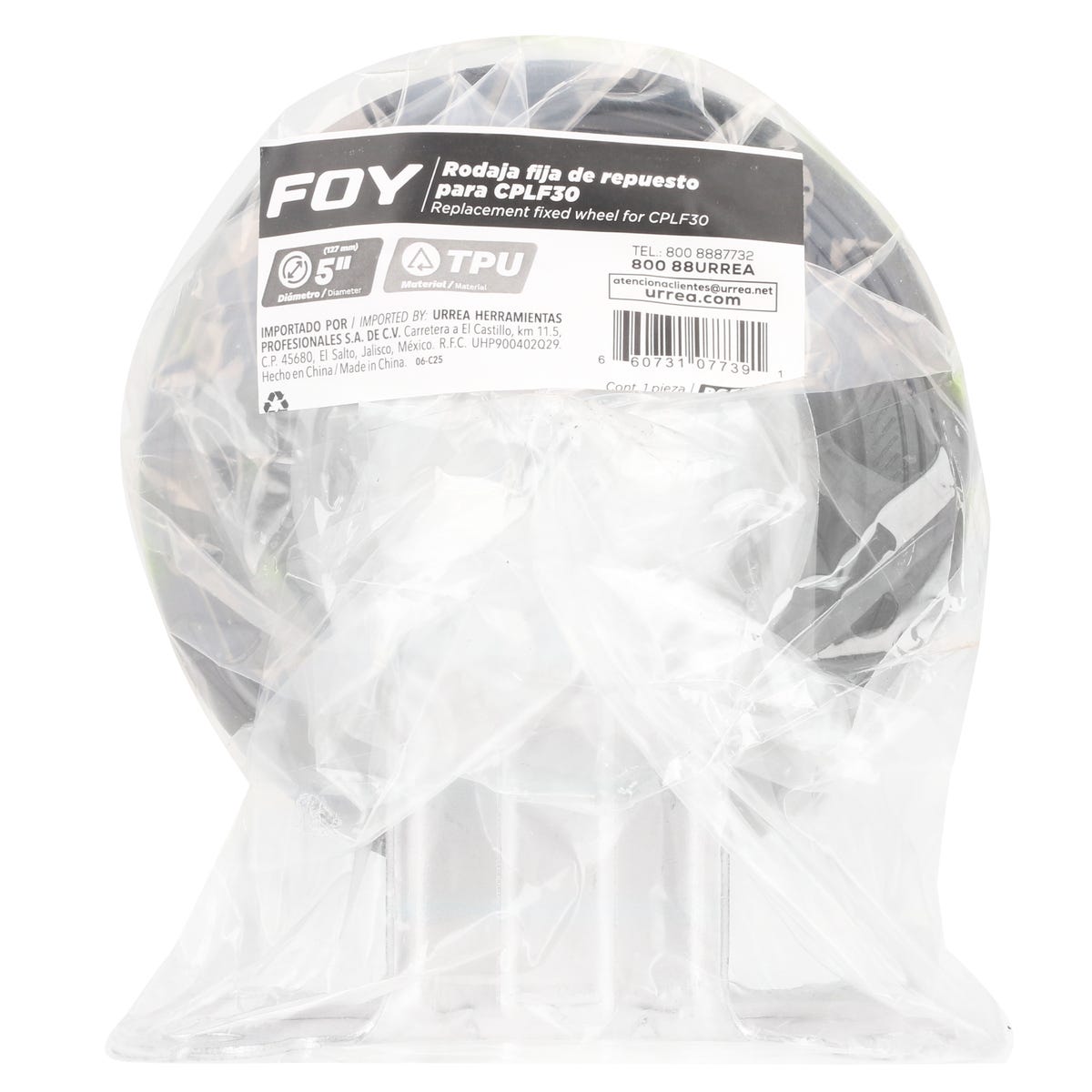 Repuesto De Rueda TPR 5 Para CPLF30, Fija, Foy RCF30F