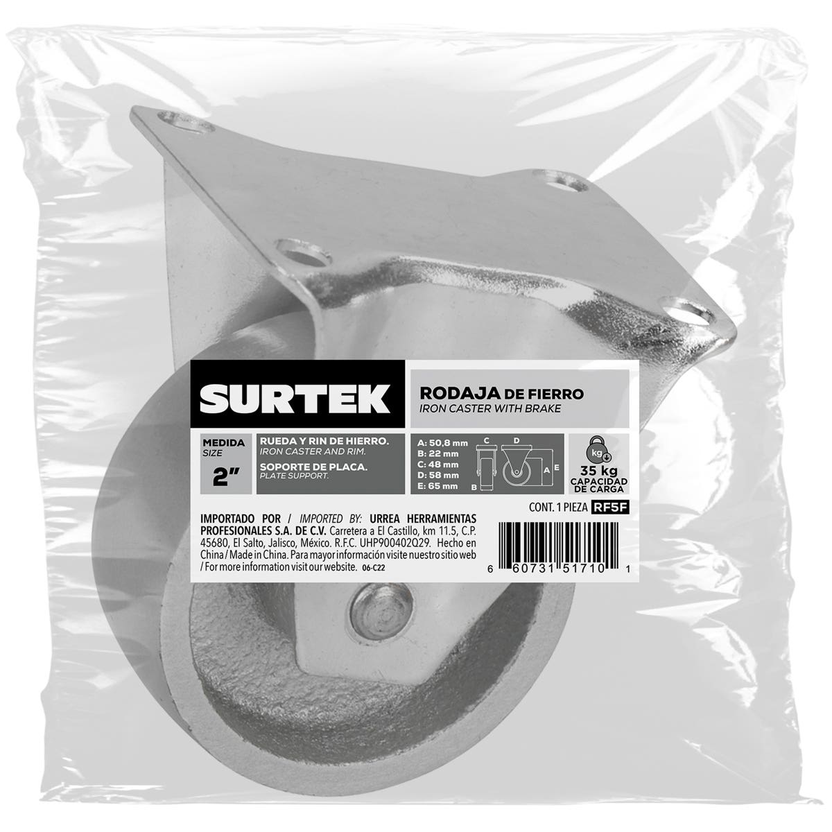 Rodaja De Fierro Fija 2, Surtek RF5F