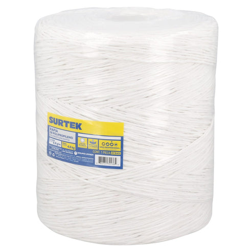 Rafia De Polipropileno Blanca 2.2 g/m, 4.5 kg, Surtek RFB45