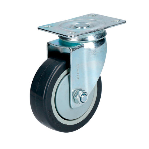 Rodaja De Poliuretano Negro Giratoria 4, Surtek RG10G