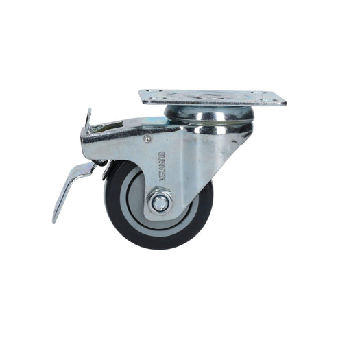 Rodaja De Poliuretano Negro Giratoria Con Freno 3, Surtek RG7B