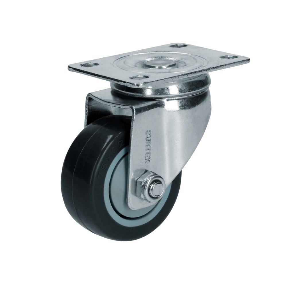 Rodaja De Poliuretano Negro Giratoria 3, Surtek RG7G