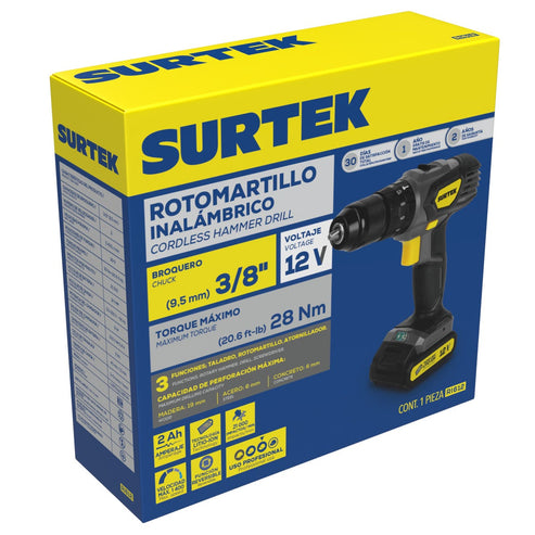 Rotomartillo De Impacto 3/8 A Batería Litio-Ion 12 V 28 Nm, Surtek RI612