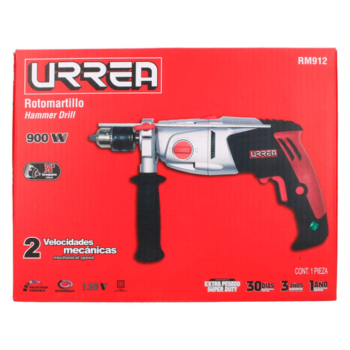 Rotomartillo 1/2 900 W 120 V, 1080 Y 3000 RPM 2 Velocidades, Urrea RM912