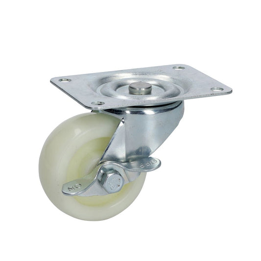 Rodaja De Polipropileno Blanca Giratoria Con Freno 2, Surtek RN5B