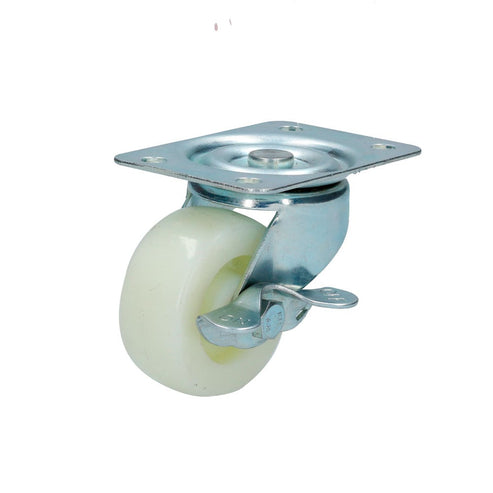 Rodaja De Polipropileno Blanca Giratoria Con Freno 2-1/2, Surtek RN6B