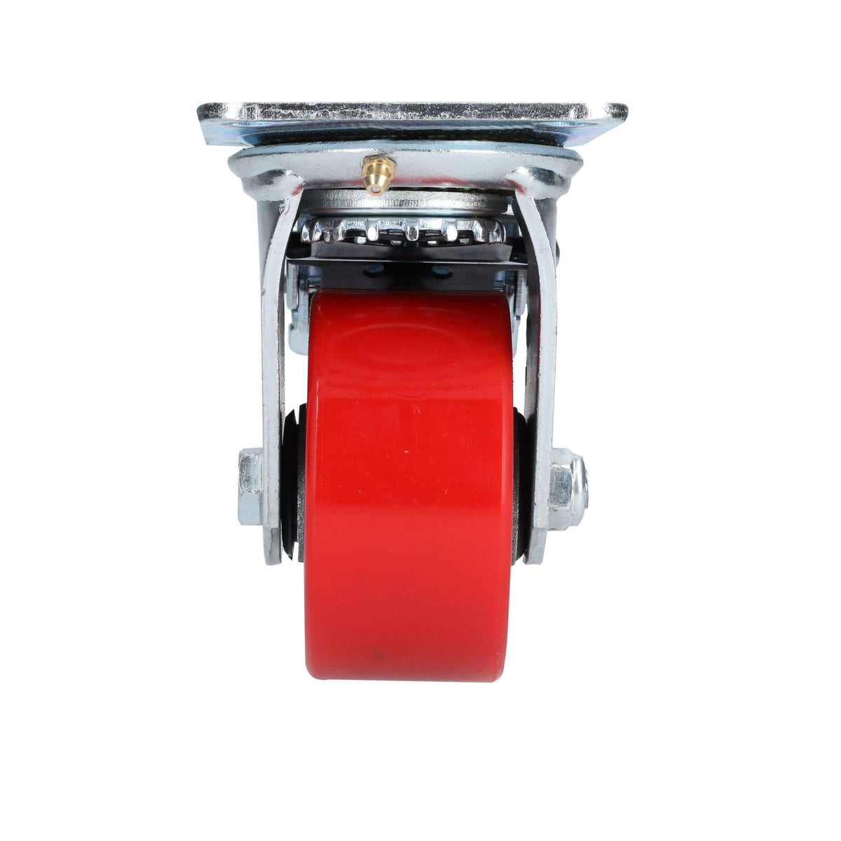 Rodaja De Fierro Con Poliuretano Rojo Giratoria Con Freno 4, Surtek RP10B