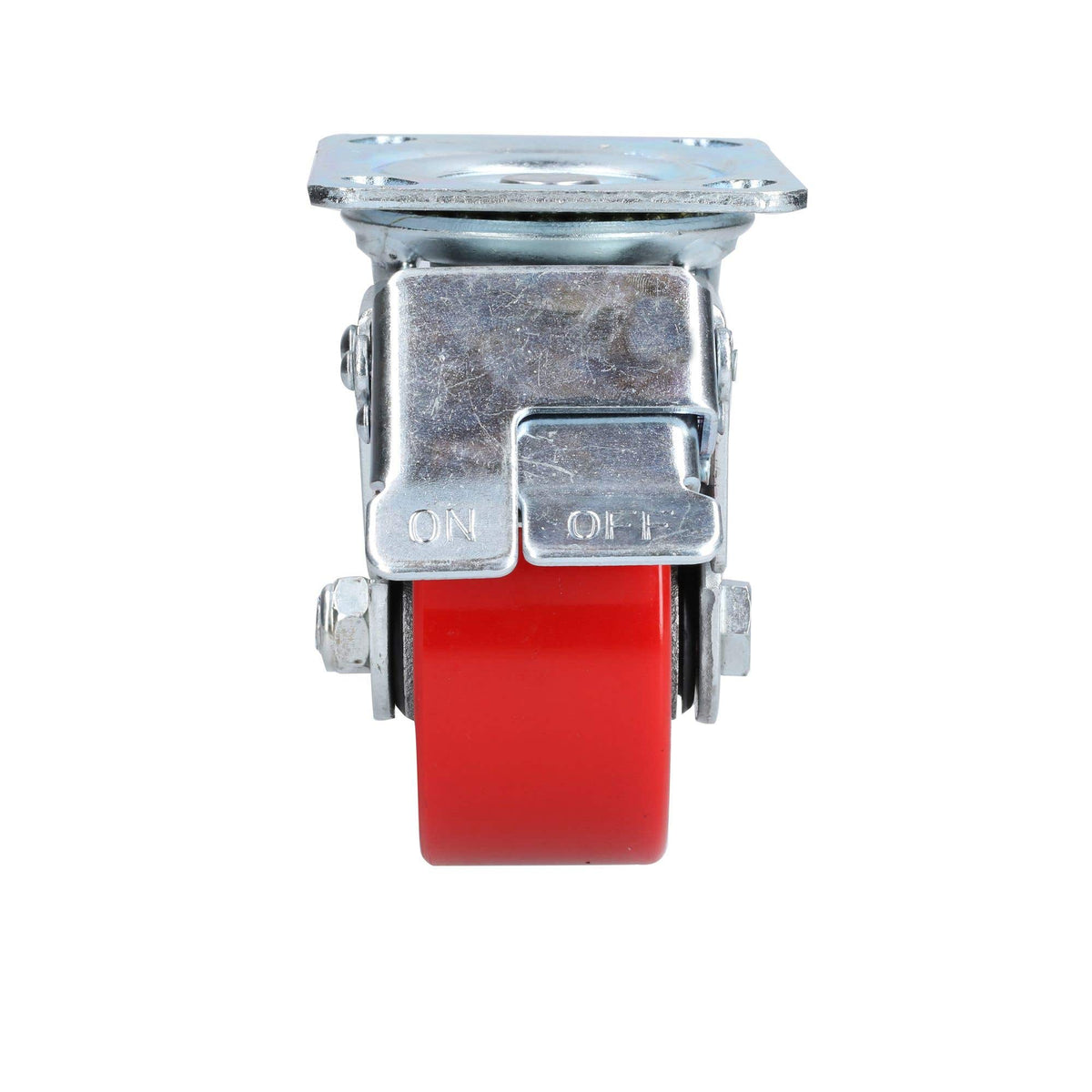 Rodaja De Fierro Con Poliuretano Rojo Giratoria Con Freno 4, Surtek RP10B