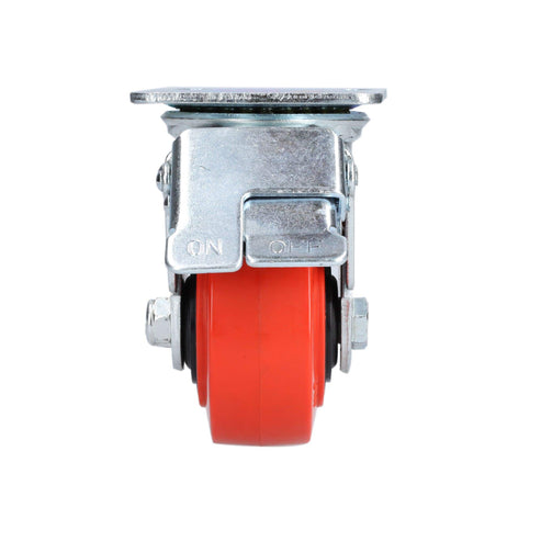Rodaja De Poliuretano Rojo Giratoria Con Freno 4, Surtek RR10B