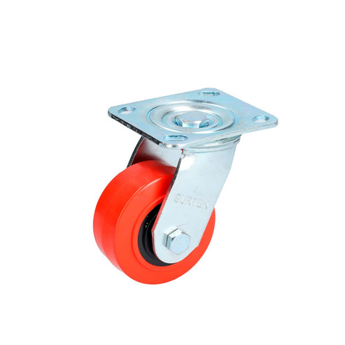 Rodaja De Poliuretano Rojo Giratoria 4, Surtek RR10G