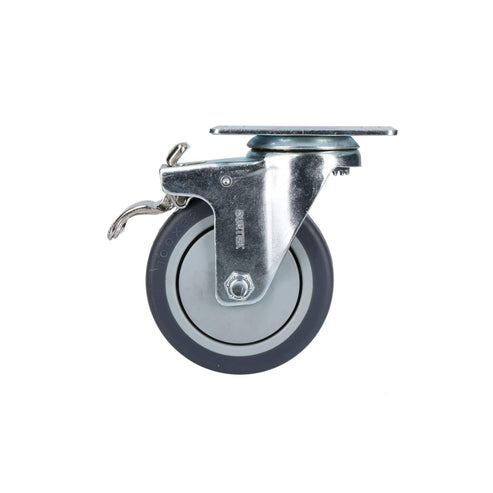 Rodaja De TPR Gris Giratoria Con Freno 4, Surtek RT10B