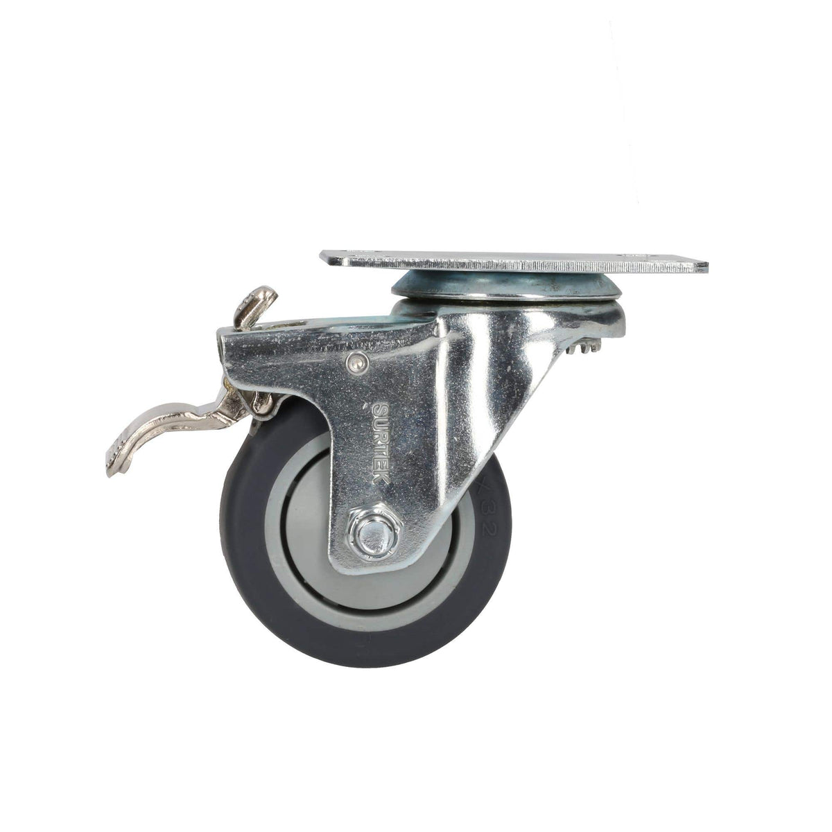 Rodaja De TPR Gris Giratoria Con Freno 3, Surtek RT7B