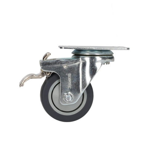 Rodaja De TPR Gris Giratoria Con Freno 3, Surtek RT7B