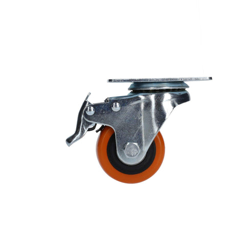 Rodaja De PVC Naranja Giratoria Con Freno 2-1/2, Surtek RV6B