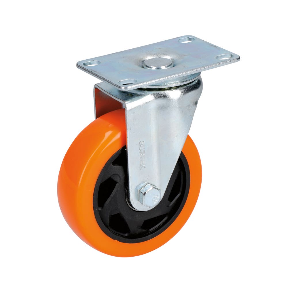 Rodaja De PVC Naranja Giratoria 2-1/2, Surtek RV6G