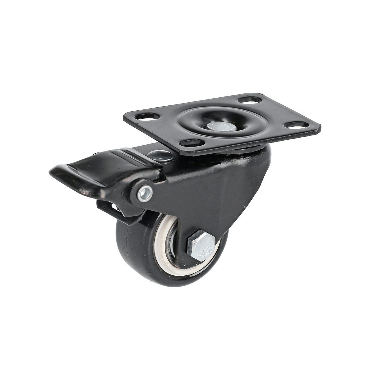 Rodaja De PVC Negro Con Placa Giratoria Con Freno 2-1/2, Surtek RVN6B