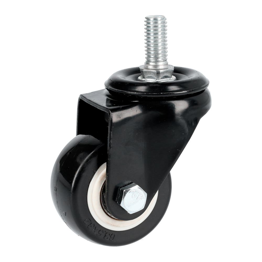 Rodaja De PVC Negro Con Espiga Roscada 3, Surtek RVNE7