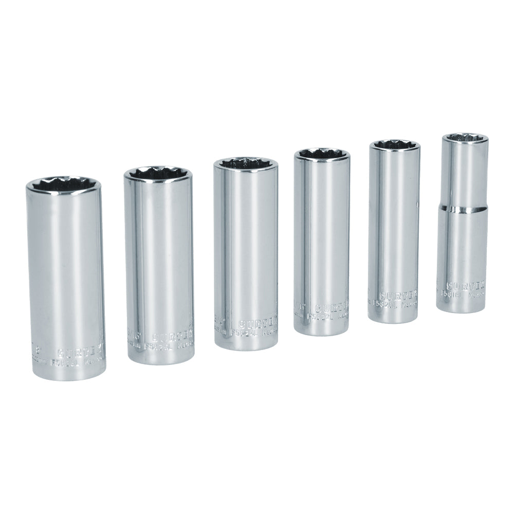 Juego De Dados Largos Cuadro De 1/2, 12 Puntas, Surtek S11S