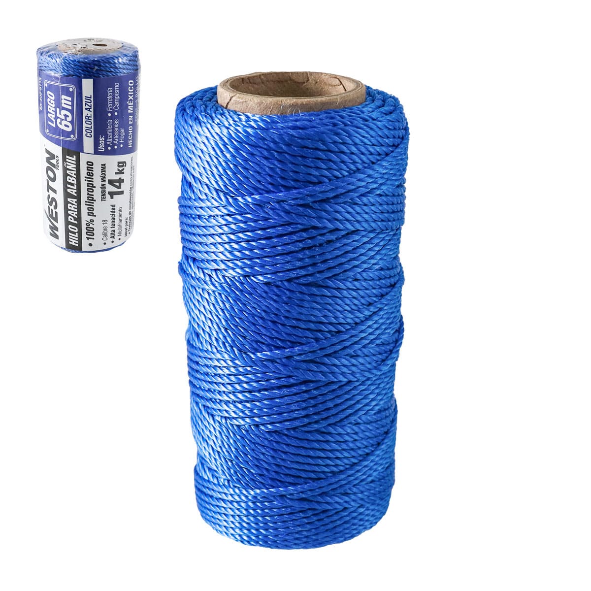 Hilo para Albañil de Polipropileno Cal. 18 Azul Chico 65M | SA-305-6115