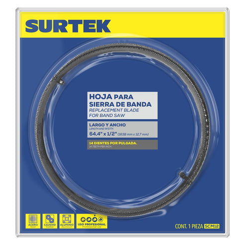 Hojas Para Sierra Cinta Para Metales 12, 4 DPP, Surtek SCM12