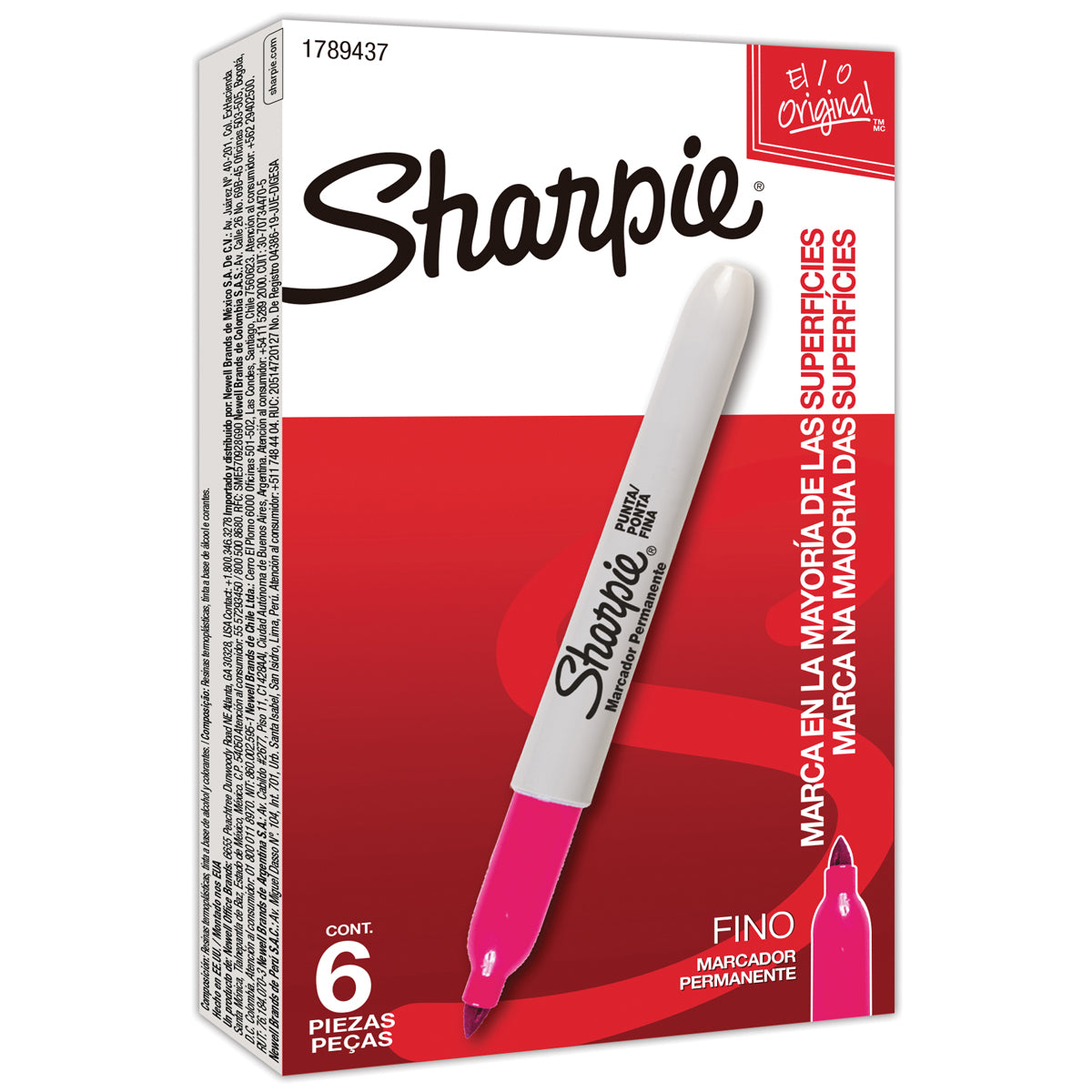 Marcador Permanente Sharpie Punta Fina Magenta