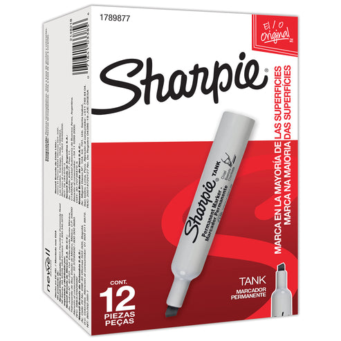 Marcador Permanente Sharpie Tank Punta Cincel Negro