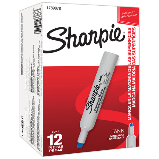 Marcador Permanente Sharpie Tank Punta Cincel Azul