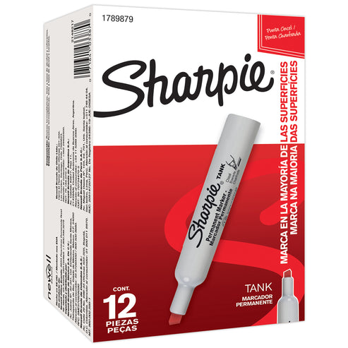 Marcador Permanente Sharpie Tank Punta Cincel Rojo