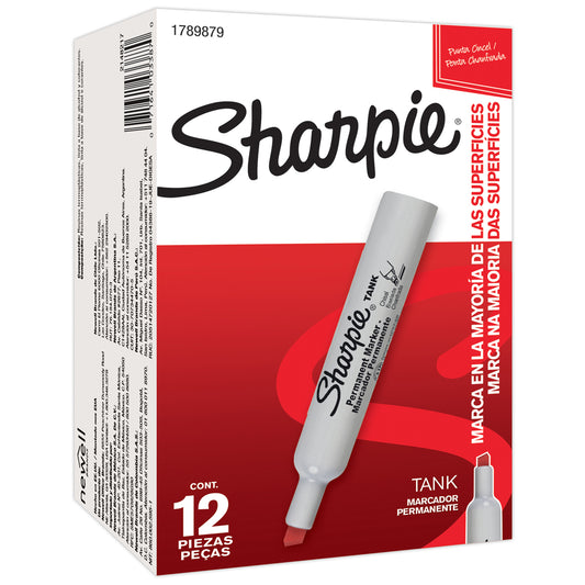 Marcador Permanente Sharpie Tank Punta Cincel Rojo