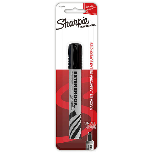 Marcador Permanente Esterbrook Punta Cincel Negro (Blister Individual)