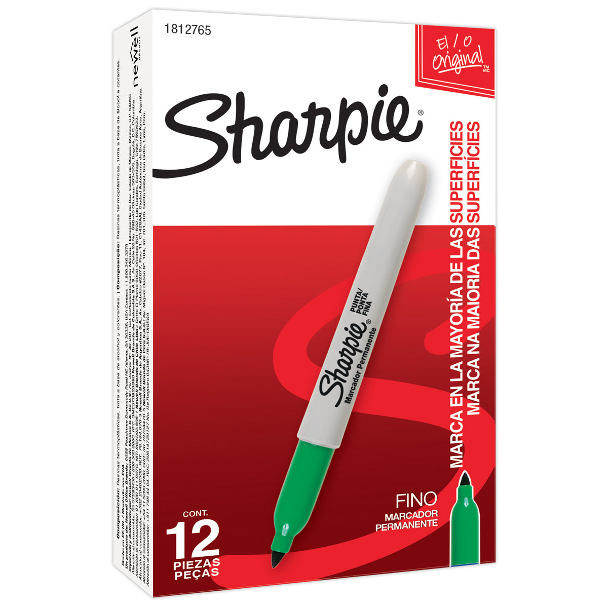 Marcador Permanente Sharpie Punta Fina Verde