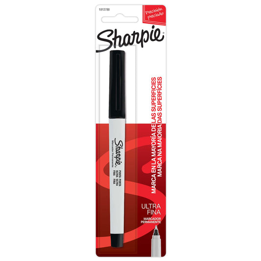 Marcador Permanente Sharpie Punta Ultrafina Negro (Blister Individual)