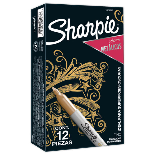 Marcador Permanente Sharpie Metálico Punta Fina Oro