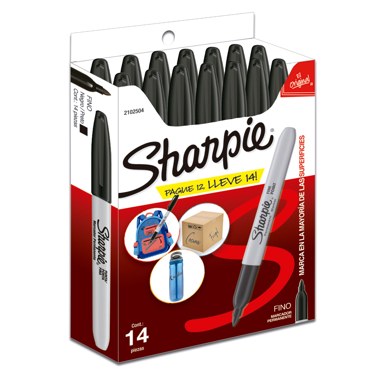 Marcador Permanente Sharpie Punta Fina Negro