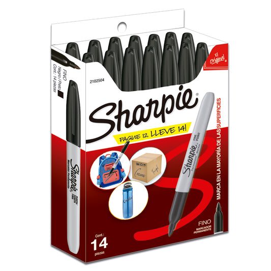 Marcador Permanente Sharpie Punta Fina Negro