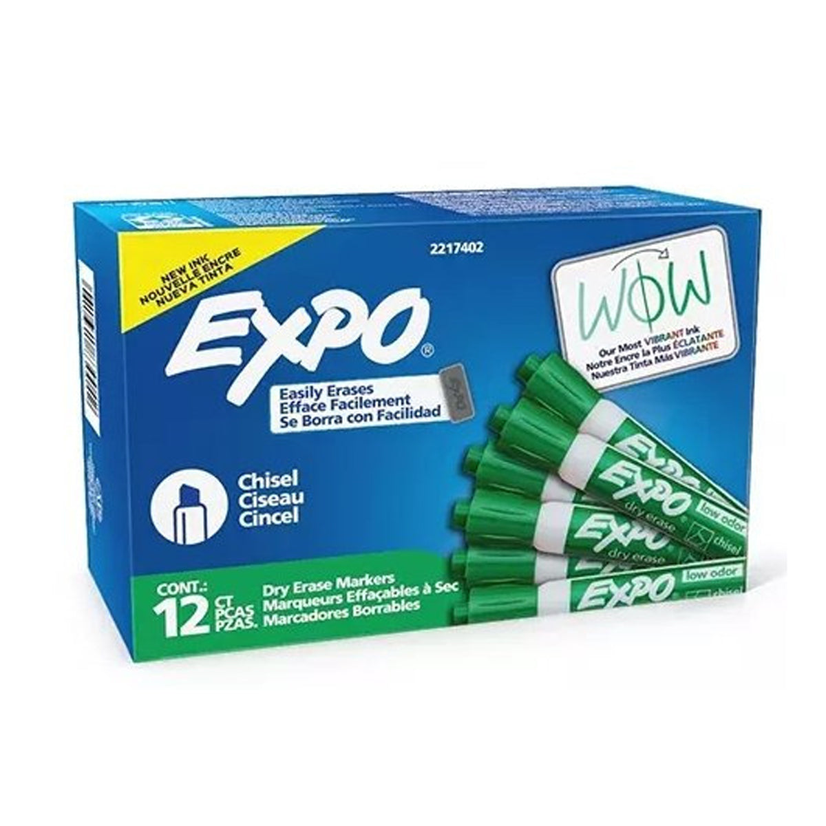 Marcador Para Pizarrón Expo Low Odor Punta Cincel Verde