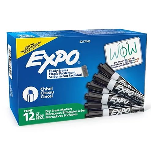 Marcador Para Pizarrón Expo Low Odor Punta Cincel Negro