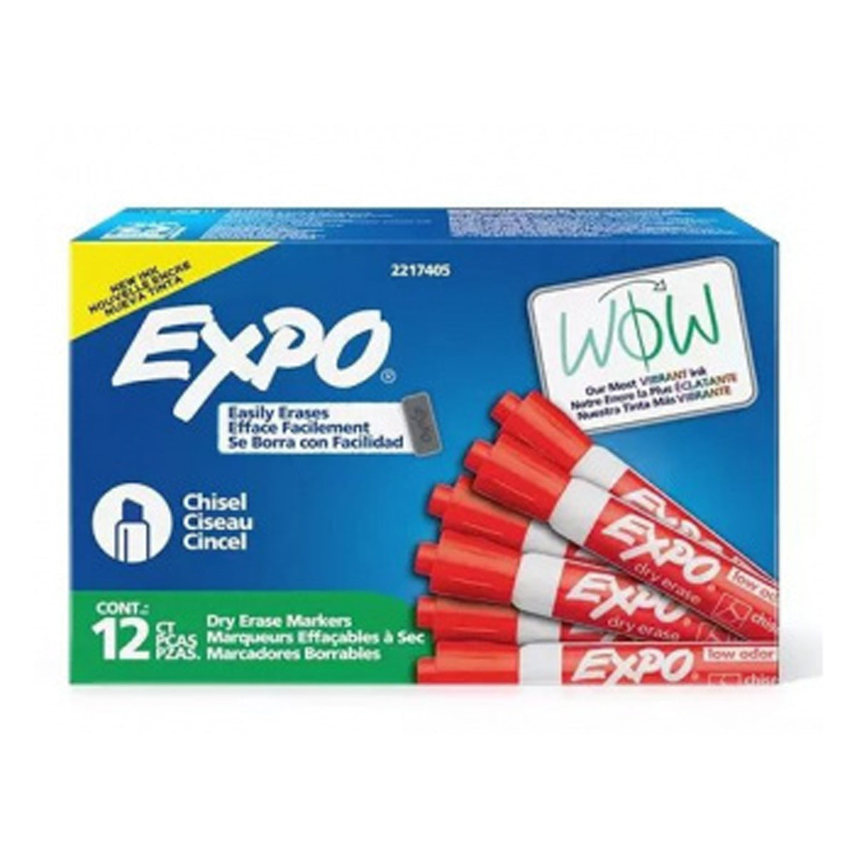 Marcador Para Pizarrón Expo Low Odor Punta Cincel Rojo