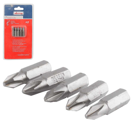 Juego 5 Piezas Punta para Destornillador Phillips y Plana 2" 3/16, 1/4 x 2" | ST-6-200-015