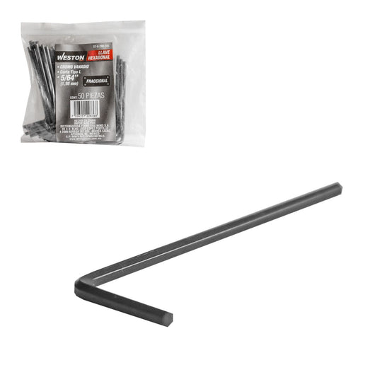Llave Hexagonal L Corta Crv  5/64"  (precio X Pza - Empaque C/50 Pzas)