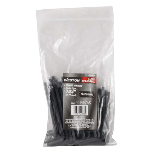 Llave Hexagonal L Corta Crv  7/64"  (precio X Pza - Empaque C/50 Pzas)