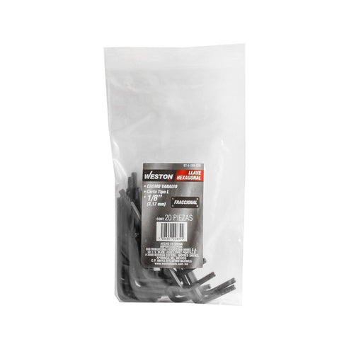 Llave Hexagonal L Corta Crv  1/8" (precio X Pza - Empaque C/20 Pzas)