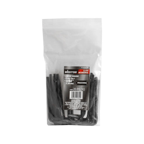 Llave Hexagonal L Corta Crv  9/64"  (precio X Pza - Empaque C/20 Pzas)