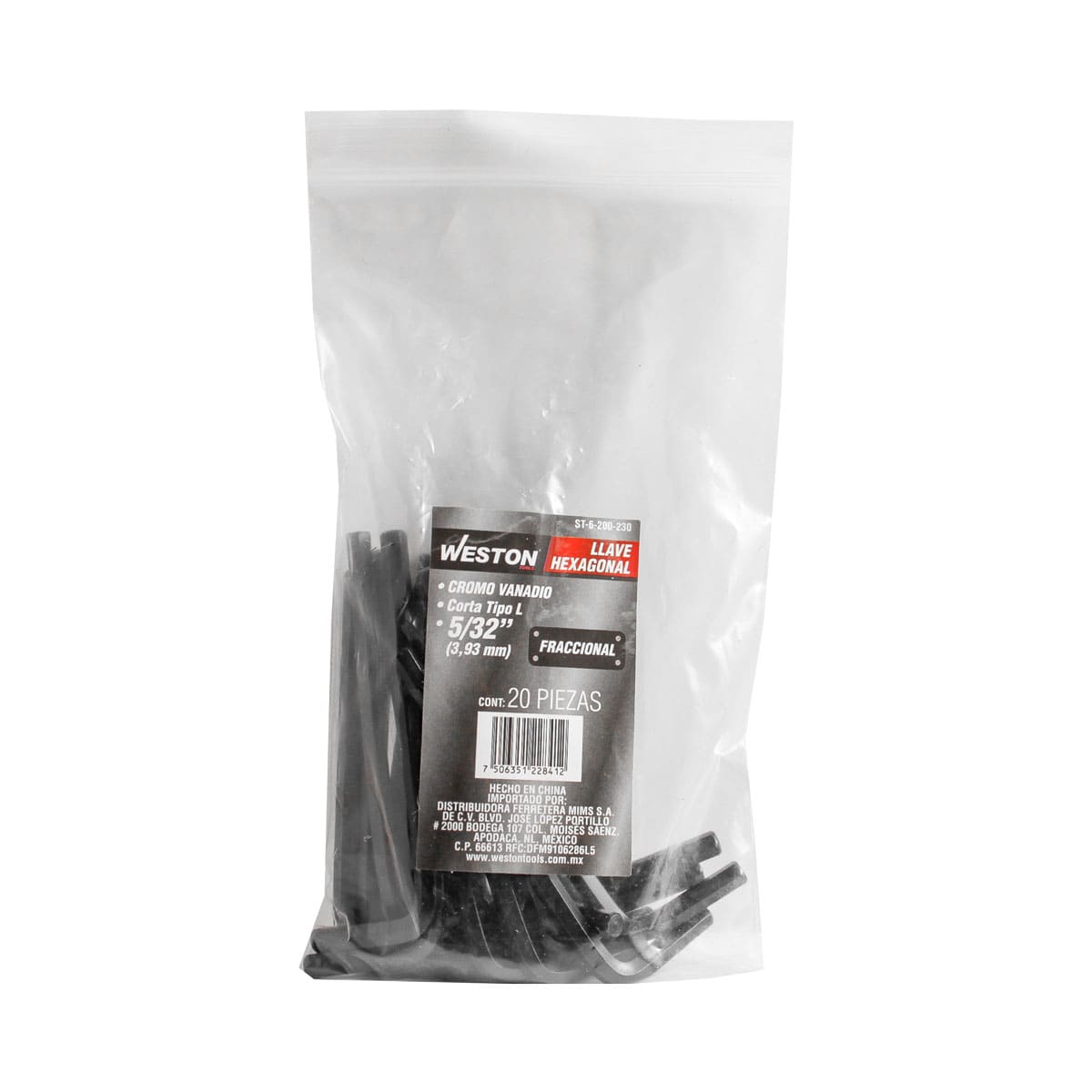 Llave Hexagonal L Corta Crv  5/32"  (precio X Pza - Empaque C/20 Pzas)