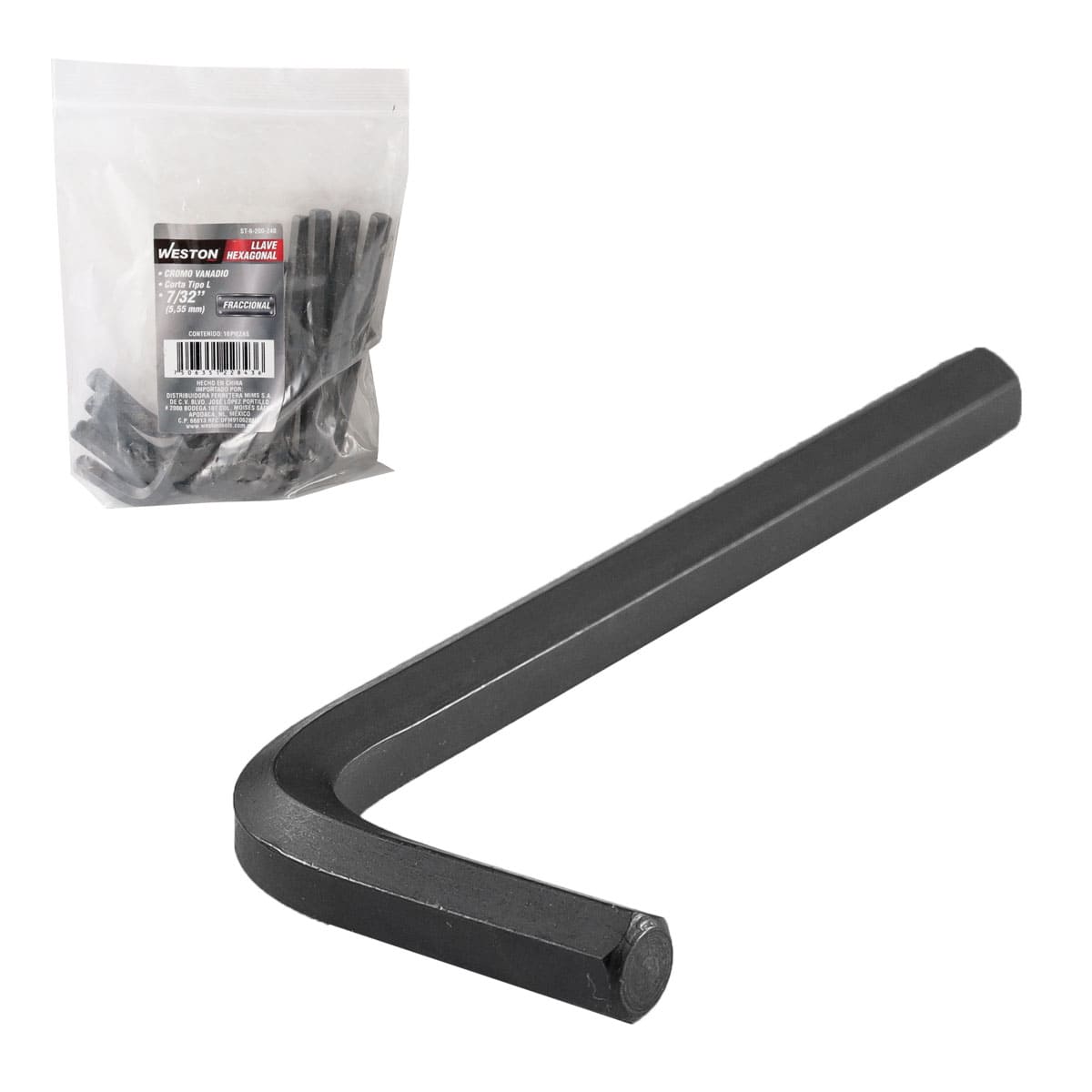 Llave Hexagonal L Corta Crv  7/32"  (precio X Pza - Empaque C/10 Pzas)